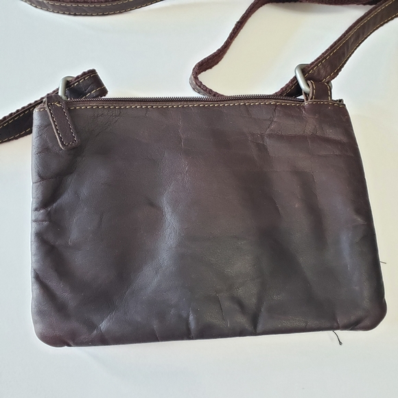 Jack Georges Brown Genuine Leather Crossbody Purse with adjustable strap - Picture 14 of 14